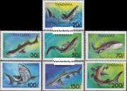 Známky Tanzánia 1993 Žraloky, séria MNH - Kliknutím na obrázok zatvorte -